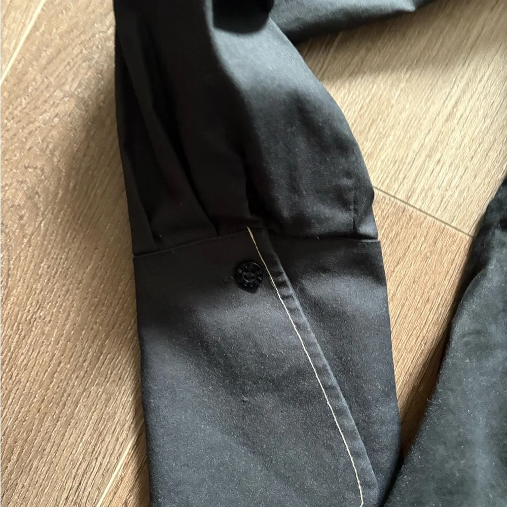 Black Ruffled Front Button-Up Shirt - Picture 6 of 7